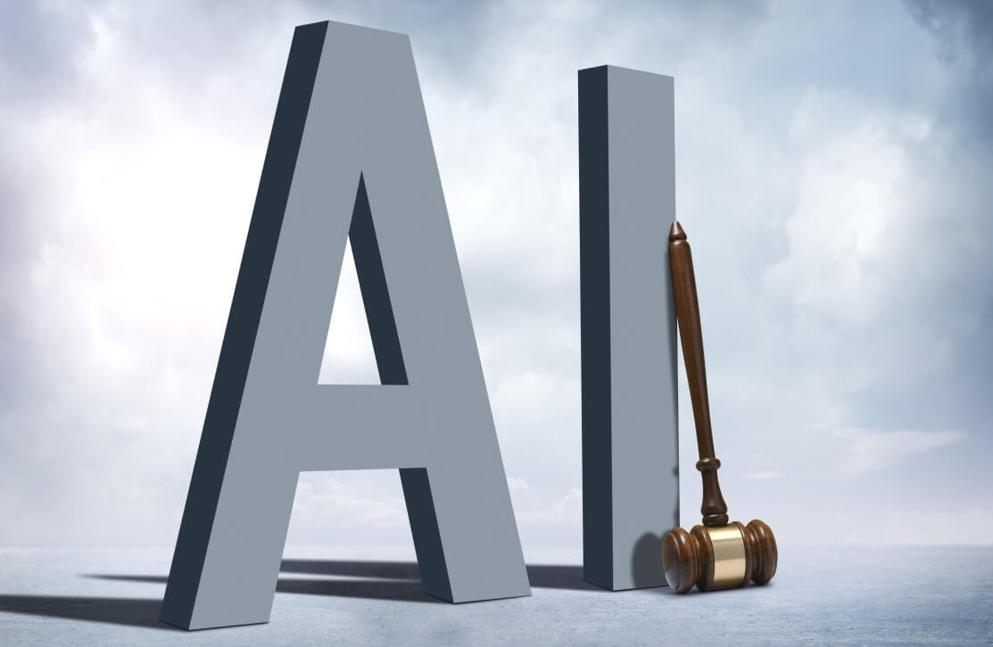 Letters AI with gavel